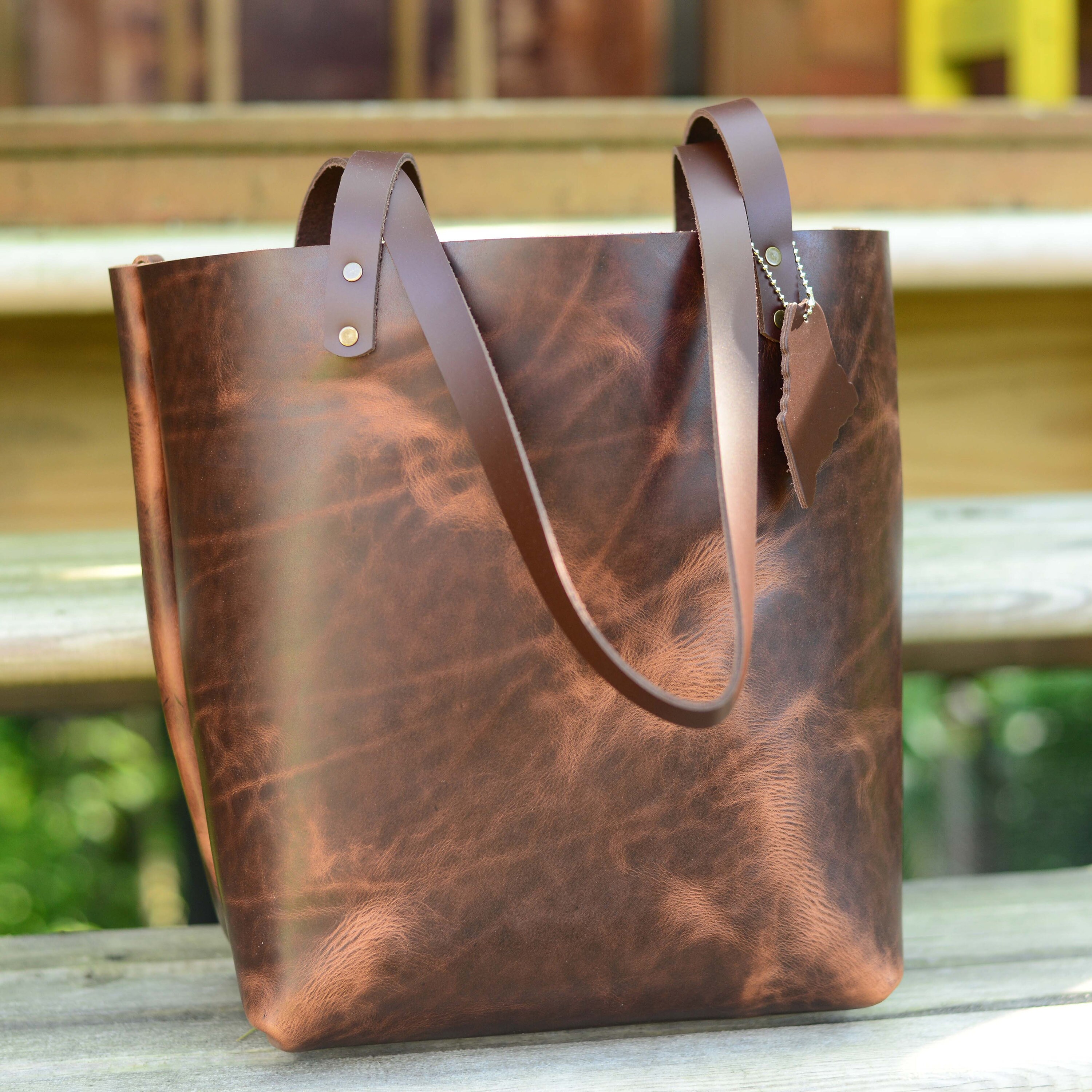 Medium Leather Tote Bag by Hashtag Leatherworks Perfect Tote Etsy