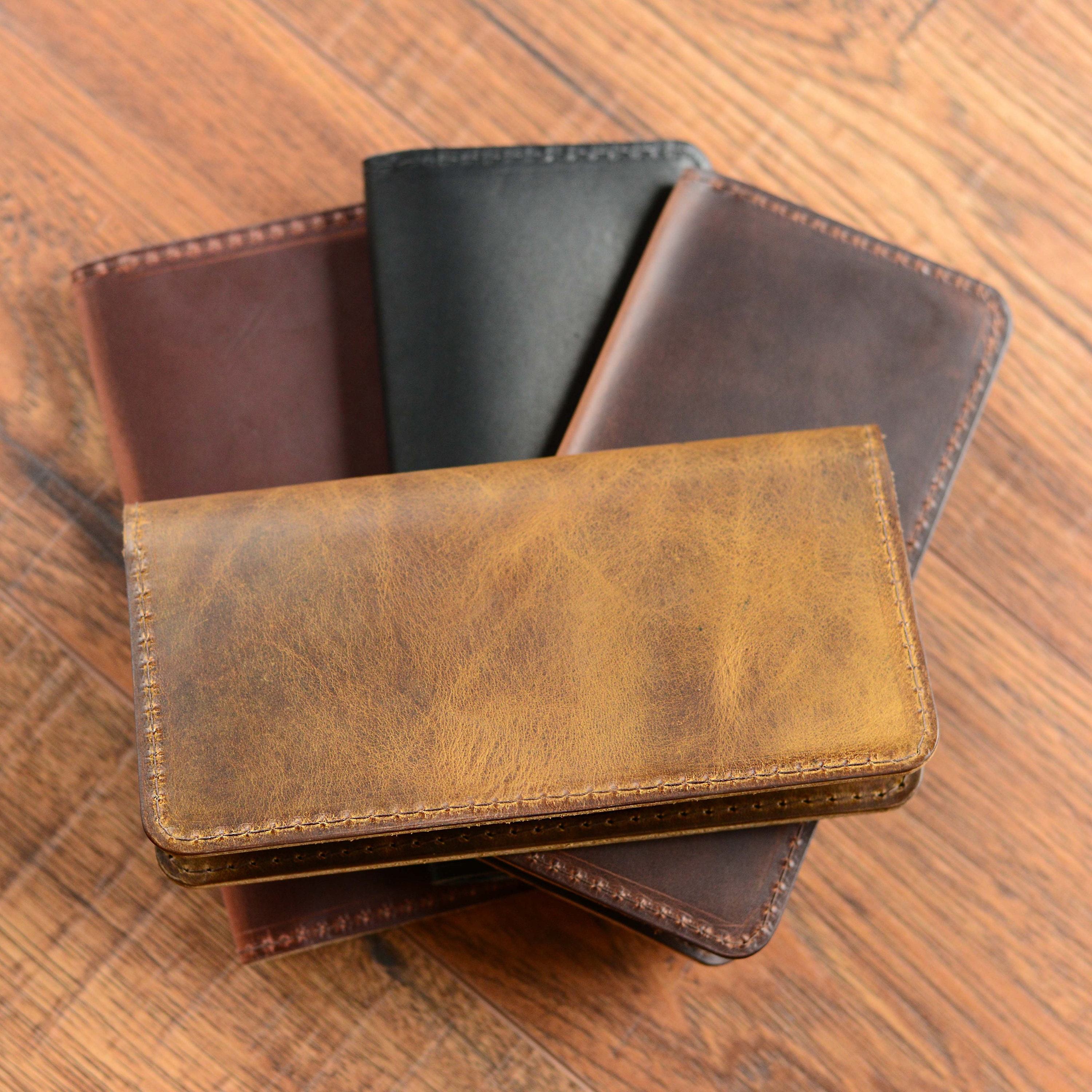 fabriqué à la main 100% cuir véritable-Chéquier couverture marron foncé fabriqué à la main 100% cuir véritable-Chéquier couverture marron foncé