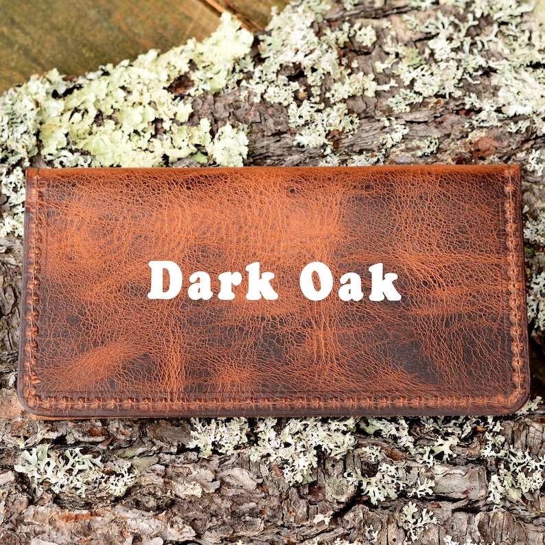 Real Leather Checkbook Cover with Optional 3 Free Monogrammed Letters | Checkbook Covers | Perfect Handmade Leather Gift | Heirloom | USA image 3