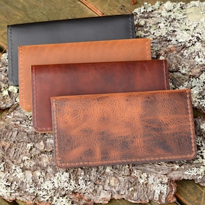 Real Leather Checkbook Cover with Optional 3 Free Monogrammed Letters | Checkbook Covers | Perfect Handmade Leather Gift | Heirloom | USA