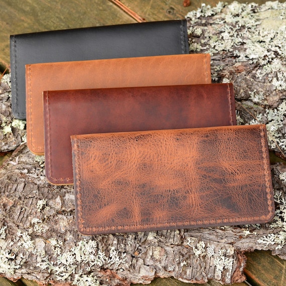 Real Leather Checkbook Cover with Optional 3 Free Monogrammed Letters | Checkbook Covers | Perfect Handmade Leather Gift | Heirloom | USA