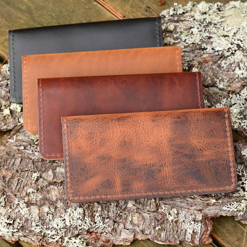 Real Leather Checkbook Cover with Optional 3 Free Monogrammed Letters | Checkbook Covers | Perfect Handmade Leather Gift | Heirloom | USA image 1