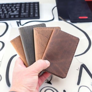 Cartera minimalista de cuero auténtico / Hecha a mano en EE. UU. / Un accesorio perfecto para llevar a diario / Tarjetas de crédito, tarjetas de presentación, efectivo / Realmente todo lo que necesitas
