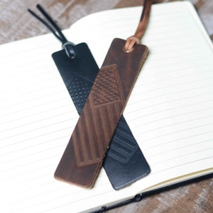American Flag Leather Bookmark | A Unique and Patriotic Gift Idea | Perfect Veteran Thank You Gift | Perfect for Home, School, Travel | USA image 5