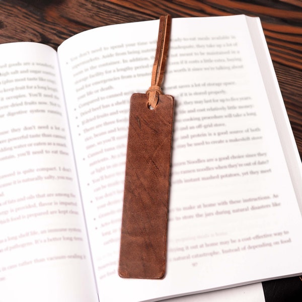 Rustic Scarred Leather Bookmarks | Free Personalized Option | Unique Family Gift Idea | Great for everyday- Home, Work, School, Travel | USA