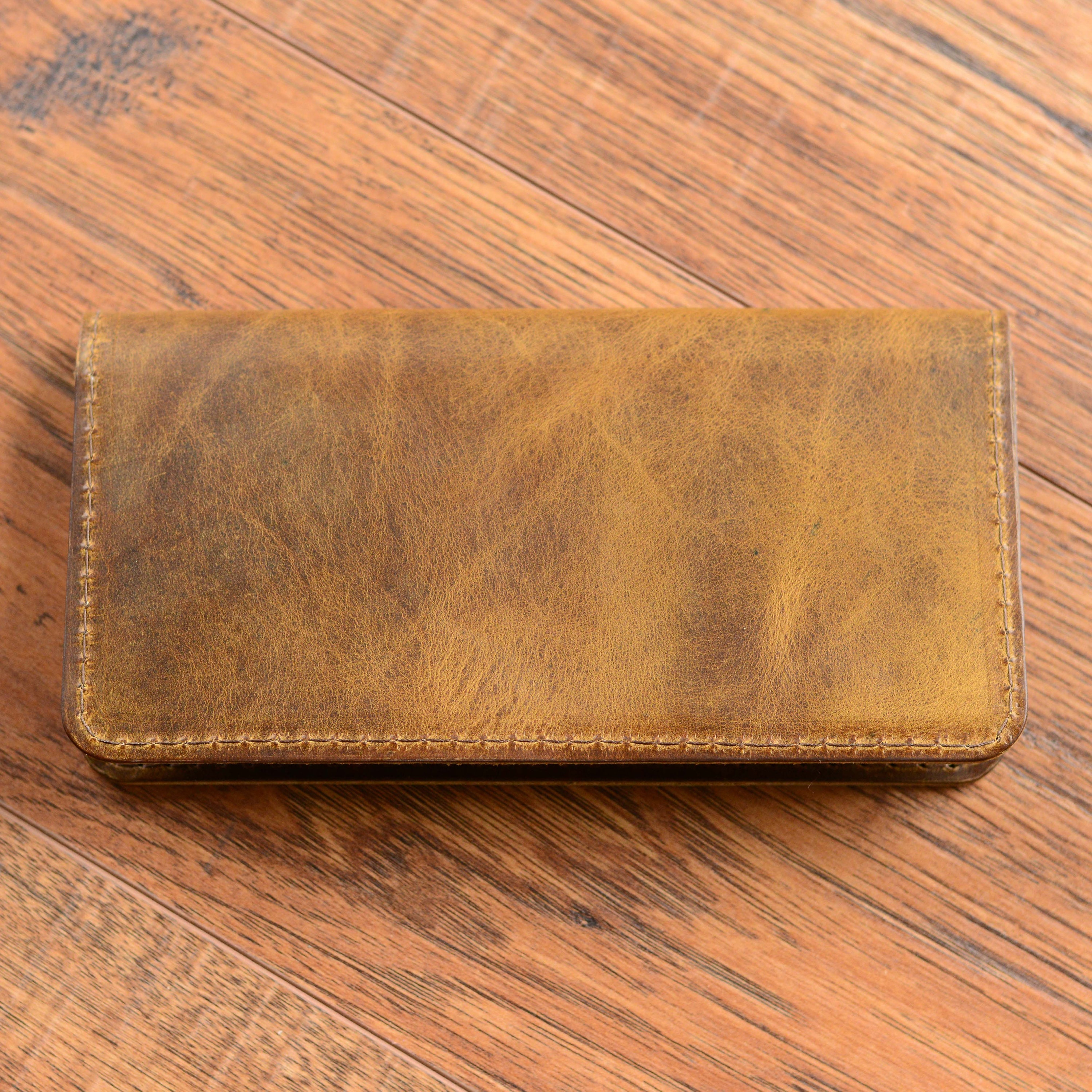 fabriqué à la main 100% cuir véritable-Chéquier couverture marron foncé fabriqué à la main 100% cuir véritable-Chéquier couverture marron foncé