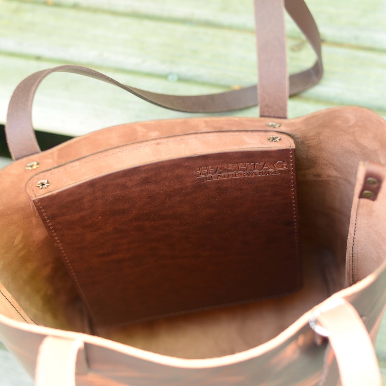Medium Leather Tote Bag by Hashtag Leatherworks Perfect Tote Etsy