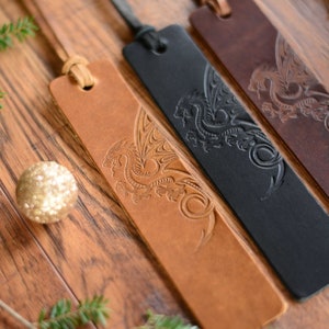 Real Leather Dragon Bookmark Personalized or Leave Blank A Fun and Unique Bookmark Great for Readers of All Ages Fantasy Gift USA image 3