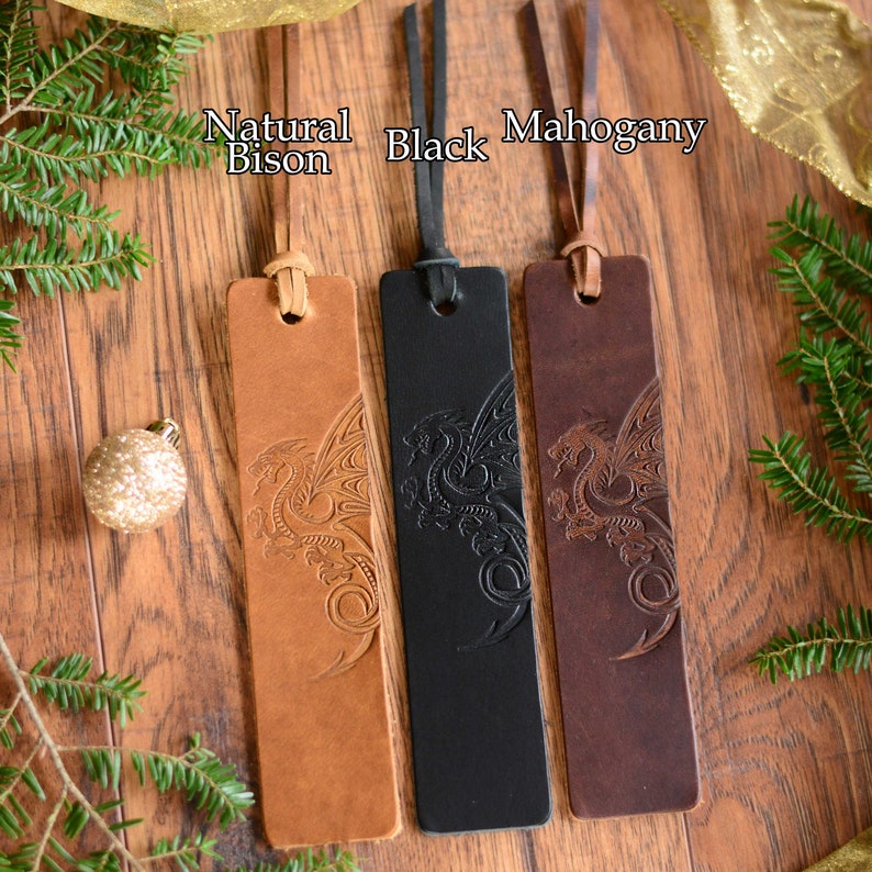 Real Leather Dragon Bookmark Personalized or Leave Blank A Fun and Unique Bookmark Great for Readers of All Ages Fantasy Gift USA image 9