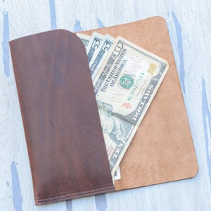 Real Leather Cowboy Cash Sleeve | Slender Design with Heavy Duty Boot Leather Construction | An Everyday Cary Cash Envelope / Wallet | USA