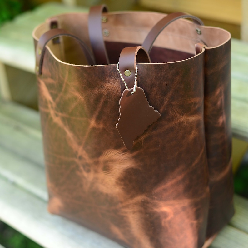 Medium Leather Tote Bag by Hashtag Leatherworks Perfect Tote Etsy