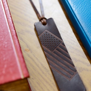 American Flag Leather Bookmark | A Unique and Patriotic Gift Idea | Perfect Veteran Thank You Gift | Perfect for Home, School, Travel | USA image 10