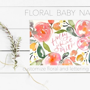 CUSTOM floral baby name