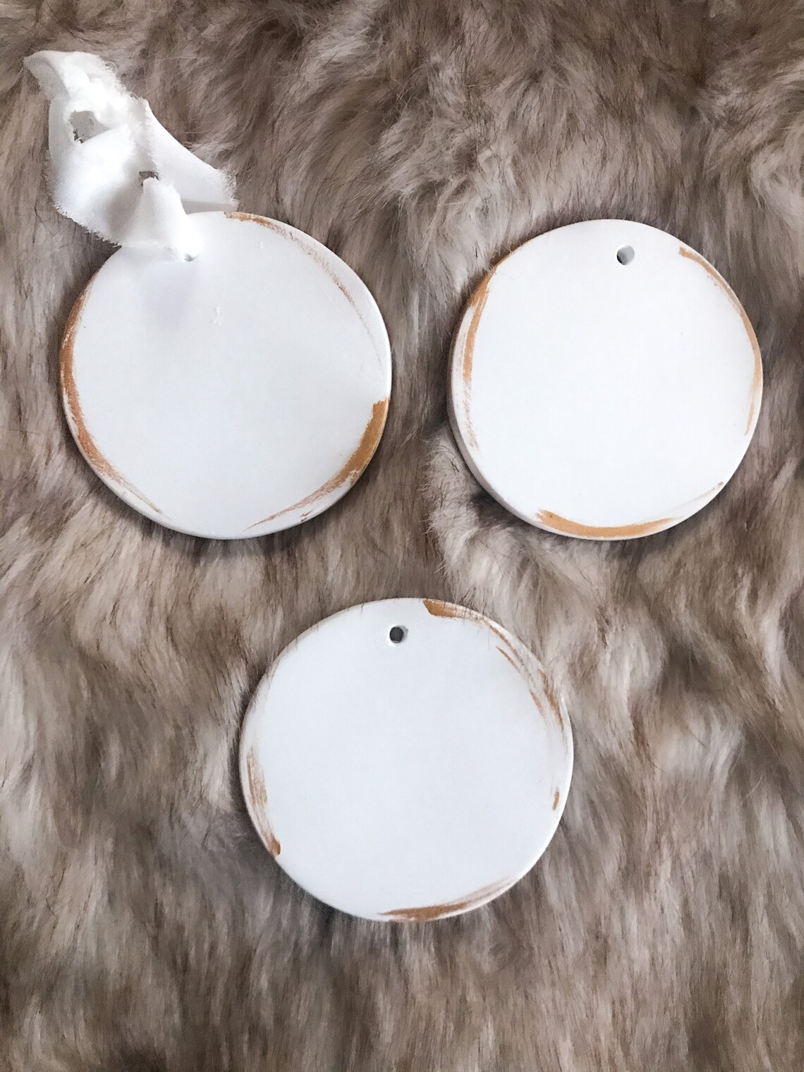 Customizable ROUND PLASTER Ornament Etsy