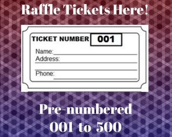 generic blank raffle tickets with name address phone number etsy