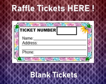 Plantilla de boleto de rifa, 8 boletos de rifa floral en blanco por página, rifa del Día de las Madres, página imprimible, PDF, descarga instantánea