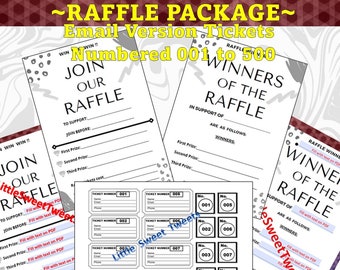 Paquete de boletos para la rifa / 8 boletos para la rifa en blanco por página y folletos / Boletos para la rifa navideña de trabajo de fiesta / Imprimible / PDF, Descarga instantánea