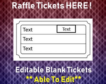 Plantilla de boleto de la rifa, editable, 8 boletos de la rifa en blanco por página, partido trabajo boletos de la rifa de Navidad, página imprimible, descarga instantánea