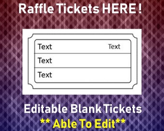 Plantilla de boleto de la rifa, editable, 8 boletos de la rifa en blanco por página, partido trabajo boletos de la rifa de Navidad, página imprimible, descarga instantánea