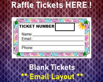 Plantilla de boleto de rifa, 8 boletos de rifa floral en blanco por página, rifa del Día de las Madres, página imprimible, PDF, descarga instantánea