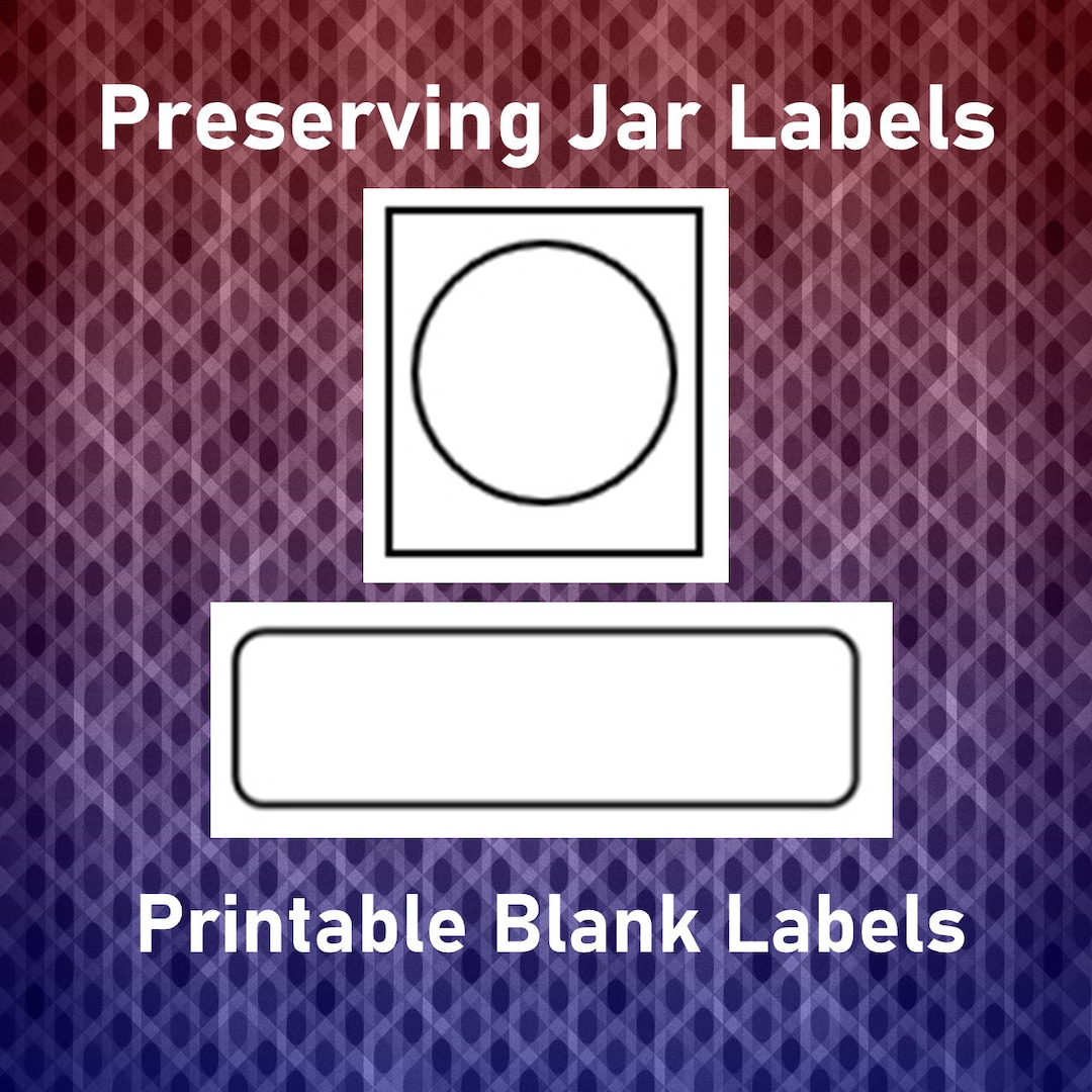 Printable Preserving Jar Labels, Printable Page, Instant Download, Food
