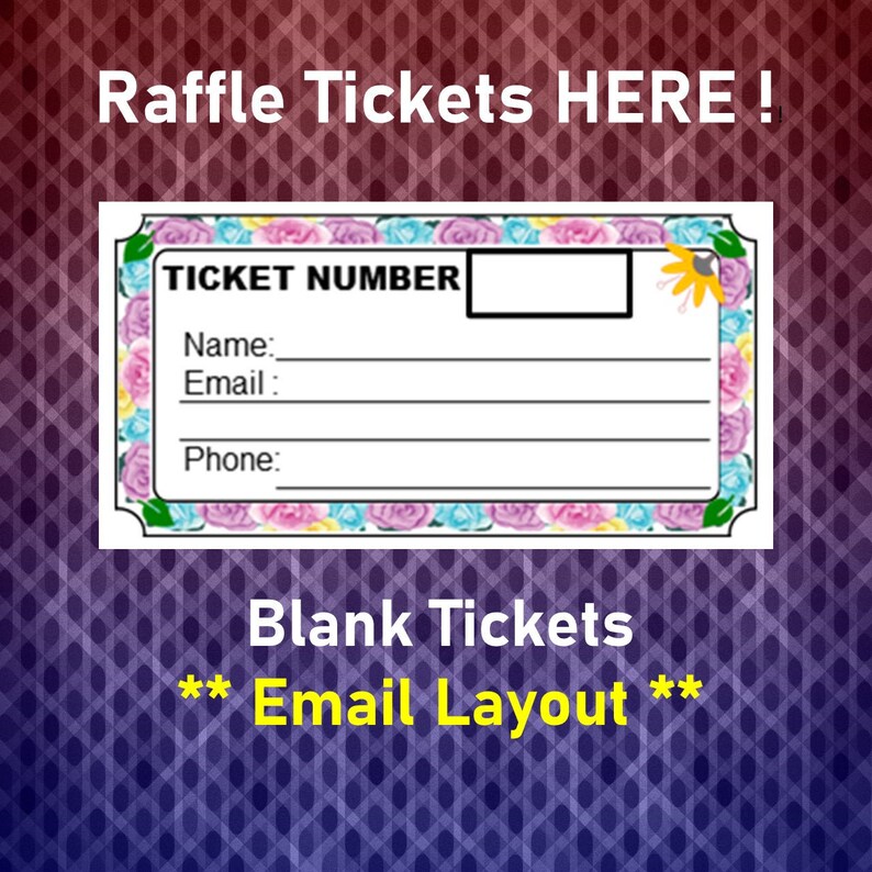 Raffle Ticket Template, 8 Blank Floral Raffle Tickets per Page, Mothers ...