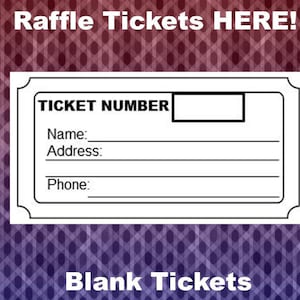 Loterij ticket sjabloon, 8 blanco loten per pagina, feestwerk kerstloten, afdrukbare pagina, PDF, Instant Download
