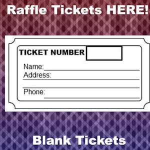 Raffle Ticket Template, 8 Blank Raffle Tickets Per Page, Party Work Christmas Raffle Tickets, Printable Page, PDF, Instant Download
