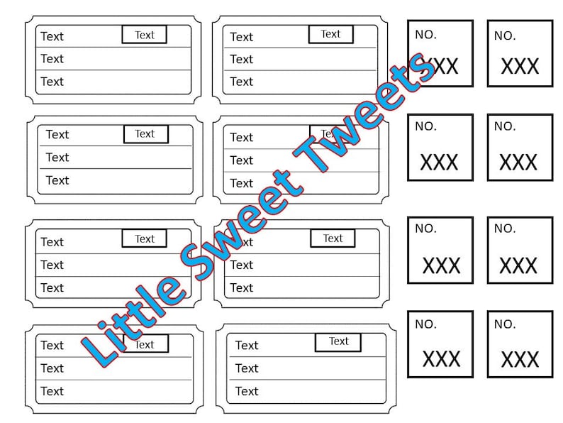 Raffle Ticket Template,editable, 8 Blank Raffle Tickets per Page, Party Work Christmas Raffle ...