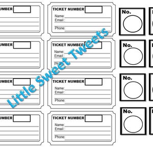 Raffle Ticket Template, 8 Blank Raffle Tickets per Page, Party Work Christmas Raffle Tickets ...