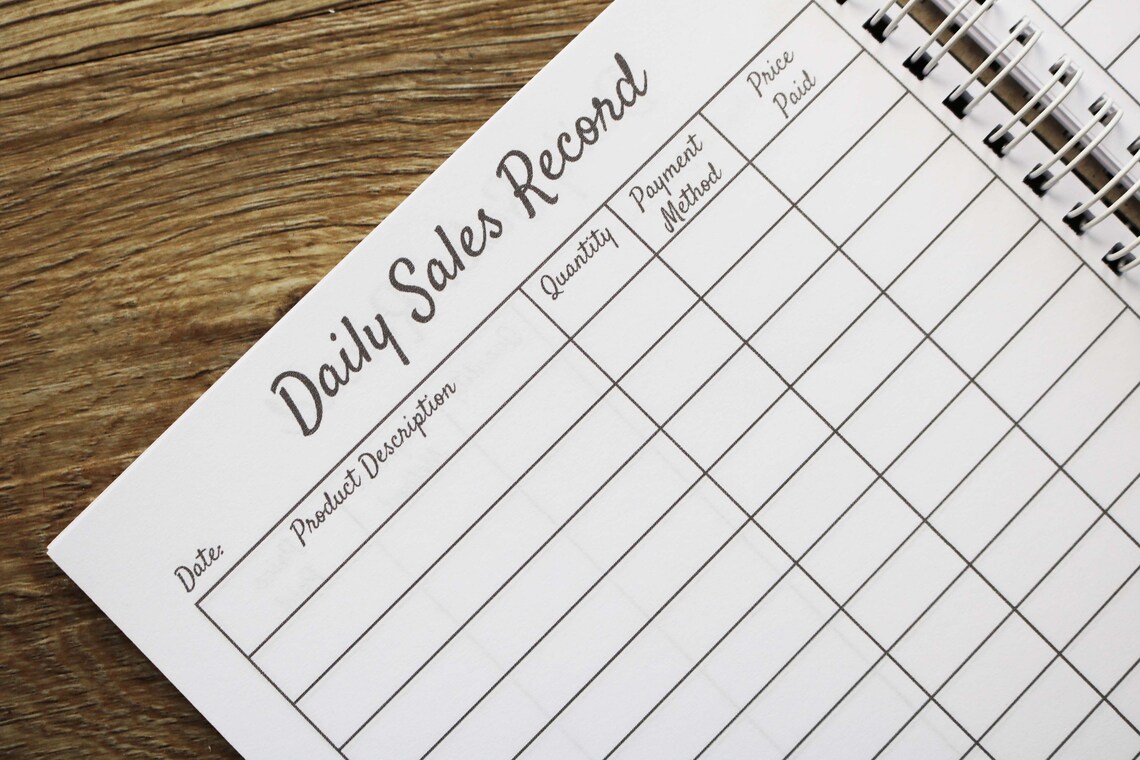 A5 sales Record Notebook Accounts Book for small business Etsy