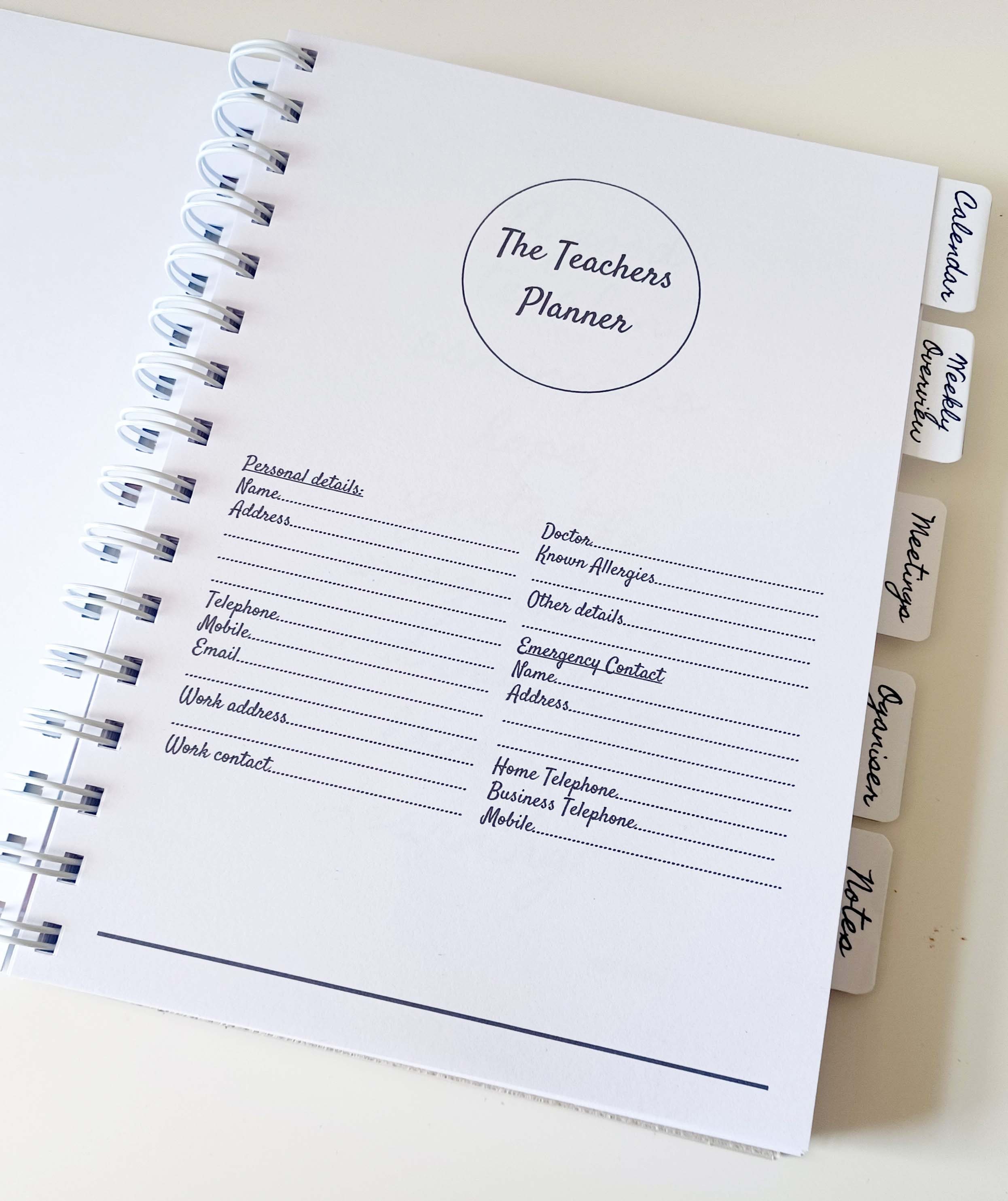 Personalised Teacher Planner / Lesson Plan Undated A5 Diary Etsy UK