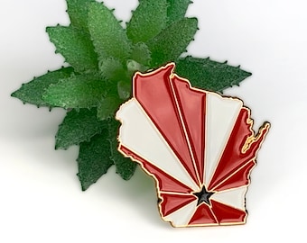 Wisconsin 'Badgers' Enamel Pin | UW-Madison | University of Wisconsin | Madison | Bucky Badger | College Sports