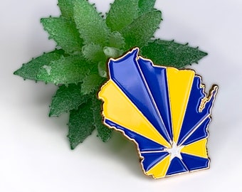 Milwaukee 'Brewers' Enamel Pin | Baseball | Wisconsin Pin in Milwaukee Brewer Classic Colors | WI Pin Badge | 80s Retro Pin