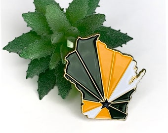 Green Bay 'Packers' Enamel Pin | Football | Wisconsin Pin in Green Bay Packers Colors | WI Pin Badge