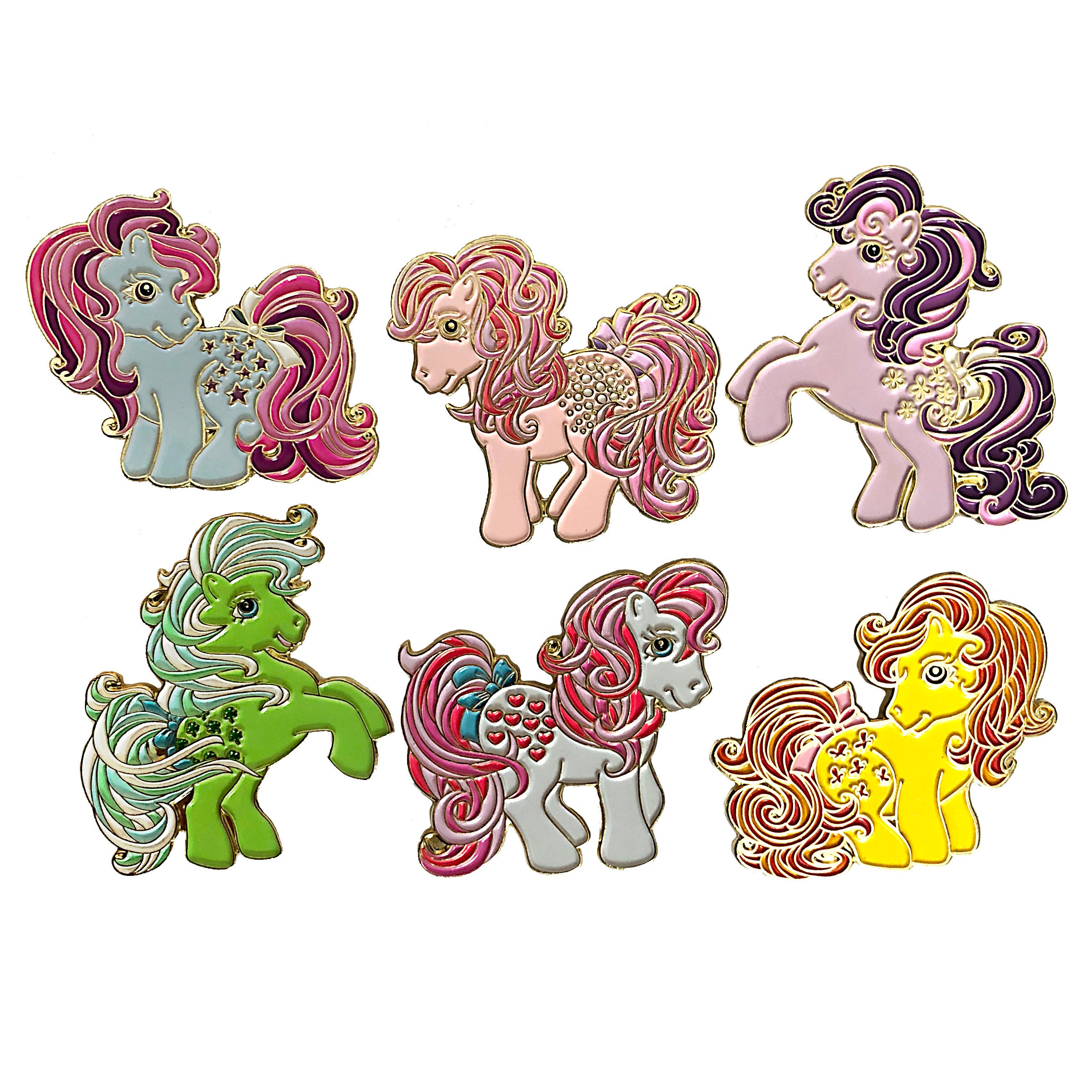 My Little Pony Enamel Pin Set Set of 6 1980s Generation 1 | Etsy