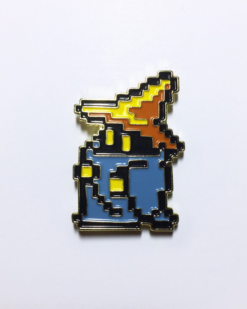 Retro 80s Final Fantasy 1 NES Inspired 8-Bit Enamel Pin Black Mage Lapel Pin Retro Video Game 80s Nostalgia image 5