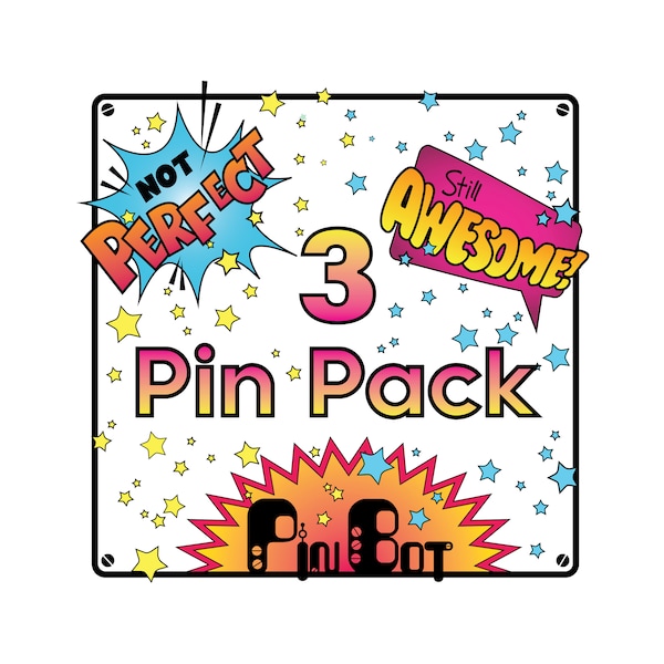 Not Perfect Still Awesome 3 Pin Pack | Pack of 3 Slightly Flawed Totally Rad Pins