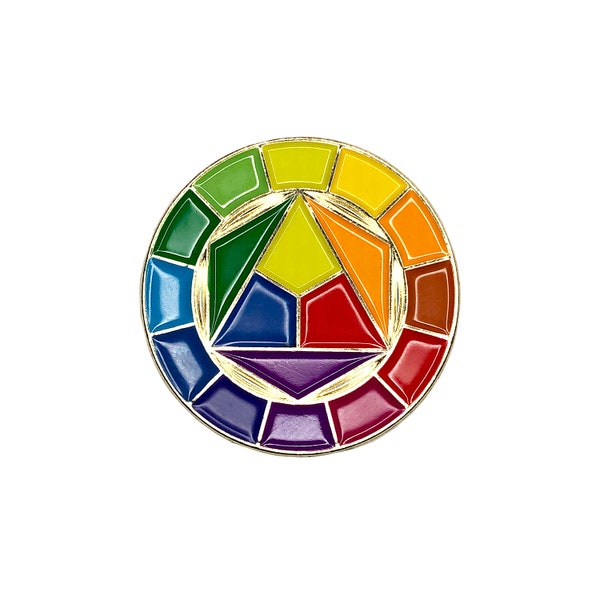 Color Wheel Enamel Pin | Rainbow Lapel Pin | Artist Hat Pin | Designer Pin Badge