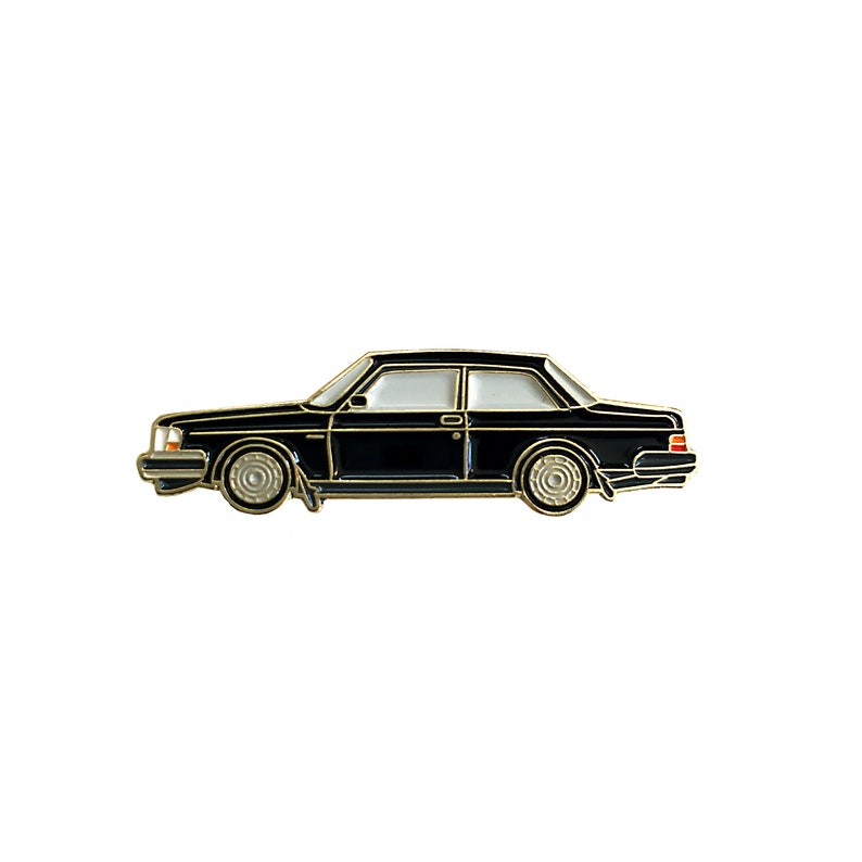 Volvo 240 Sedan Enamel Pin-BLACK-Lapel Pin-Hat Pin-90s 80s 70s Nostalgia Pin-Pin Badge-Retro Pin-Car Pin-Jacket Pin