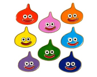 Retro 80s Slime Inspired Enamel Pin Set of 8 Colors | 80s Video Game Nostalgia | Retro Video Gamer | Vintage Pin Set