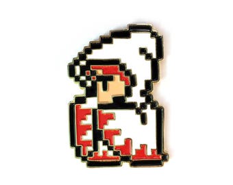 Retro 80s Final Fantasy 1 NES Inspired 8-Bit Enamel Pin | White Mage | Lapel Pin | Retro Video Game | 80s Nostalgia