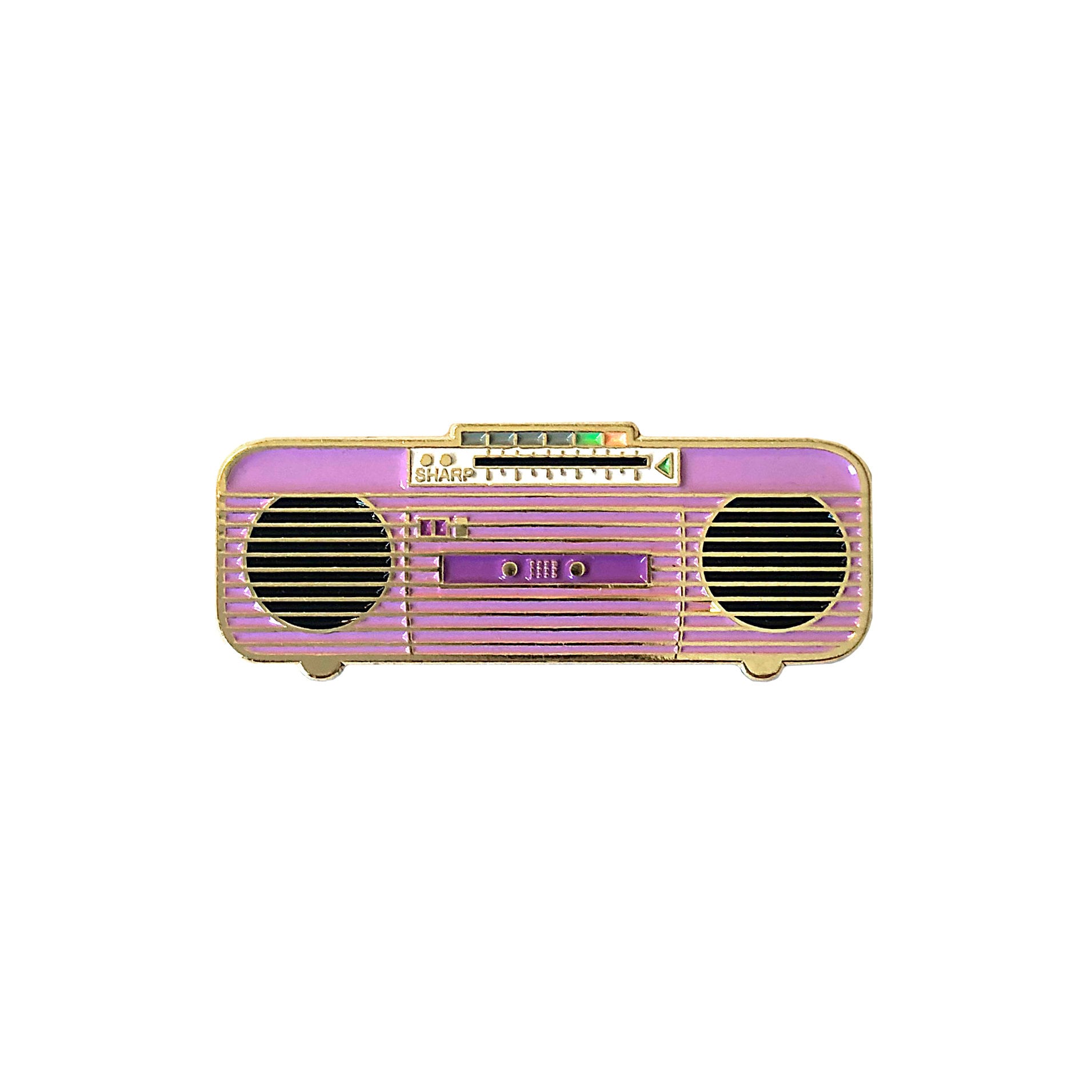 Retro 80s Boombox Enamel Pin | Cassette Recorder and Radio Pin | 6