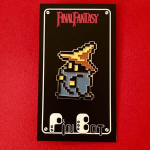 Retro 80s Final Fantasy 1 NES Inspired 8-Bit Enamel Pin Black Mage Lapel Pin Retro Video Game 80s Nostalgia image 2