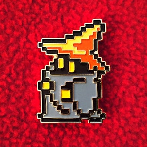 Retro 80s Final Fantasy 1 NES Inspired 8-Bit Enamel Pin Black Mage Lapel Pin Retro Video Game 80s Nostalgia image 4