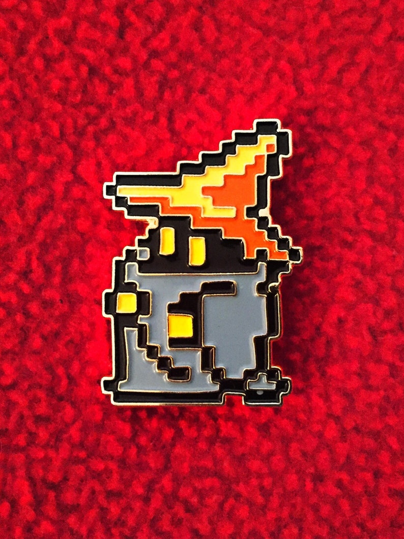 Retro 80s Final Fantasy 1 NES Inspired 8-Bit Enamel Pin Black Mage Lapel Pin Retro Video Game 80s Nostalgia image 4