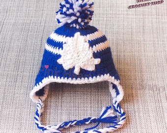 Maple Leaf Crochet baby Hat , Toronto hat , crochet baby cap , crochet , baby gift ,maple leafs ,baby photography ,crochet