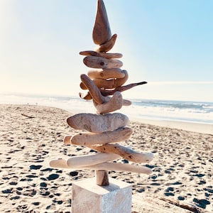 Driftwood Tree : Coastal Farmhouse Decor, Distressed White Base Option