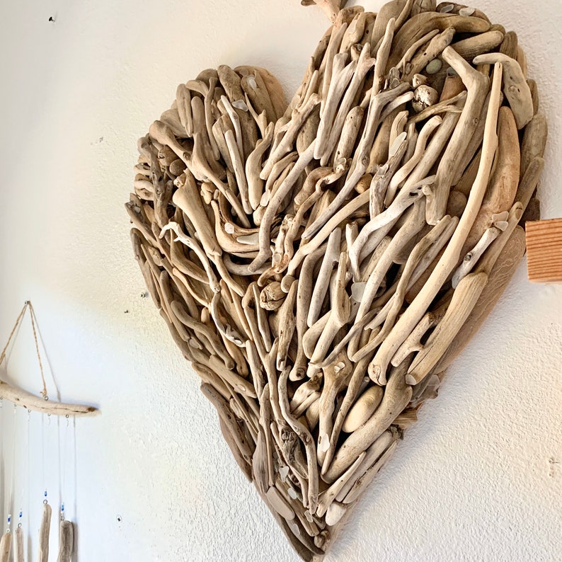 Driftwood Heart Wall Art Etsy