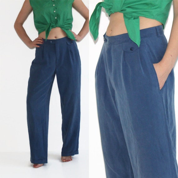 blue cigarette pants